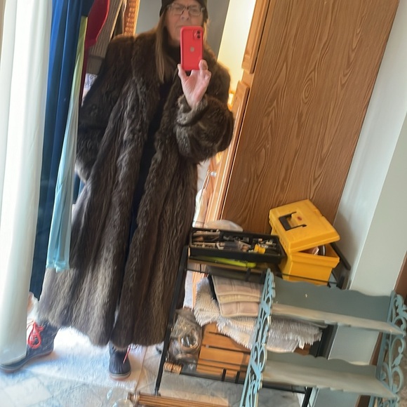 Evans FUR Full length coat- Sz 10-12 - Picture 2 of 10